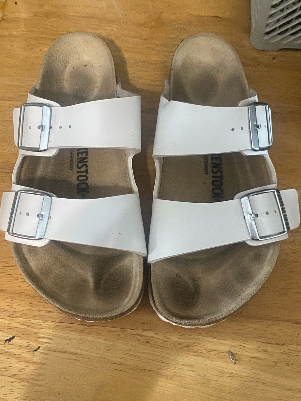 Birkenstock woman  White Double Buckle Sandals